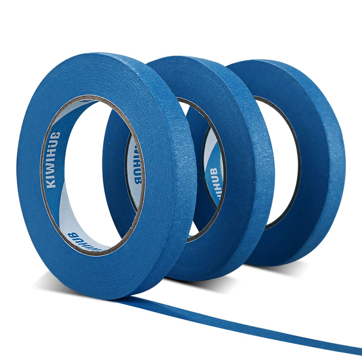 Painter's Tape, 0.6 in x 60 yd (180 Yards Total), 3 Rolls - Blue Painting & Masking Tape - Multi Surface Use - 14 Day Clean Release Trim Edge Finishing Tape