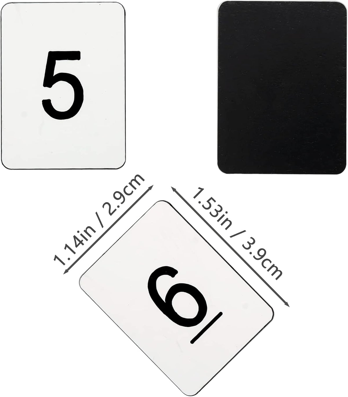 StayMax Rectangle Plastic Numbered Tags Number Disc Number Token (0-25, White)