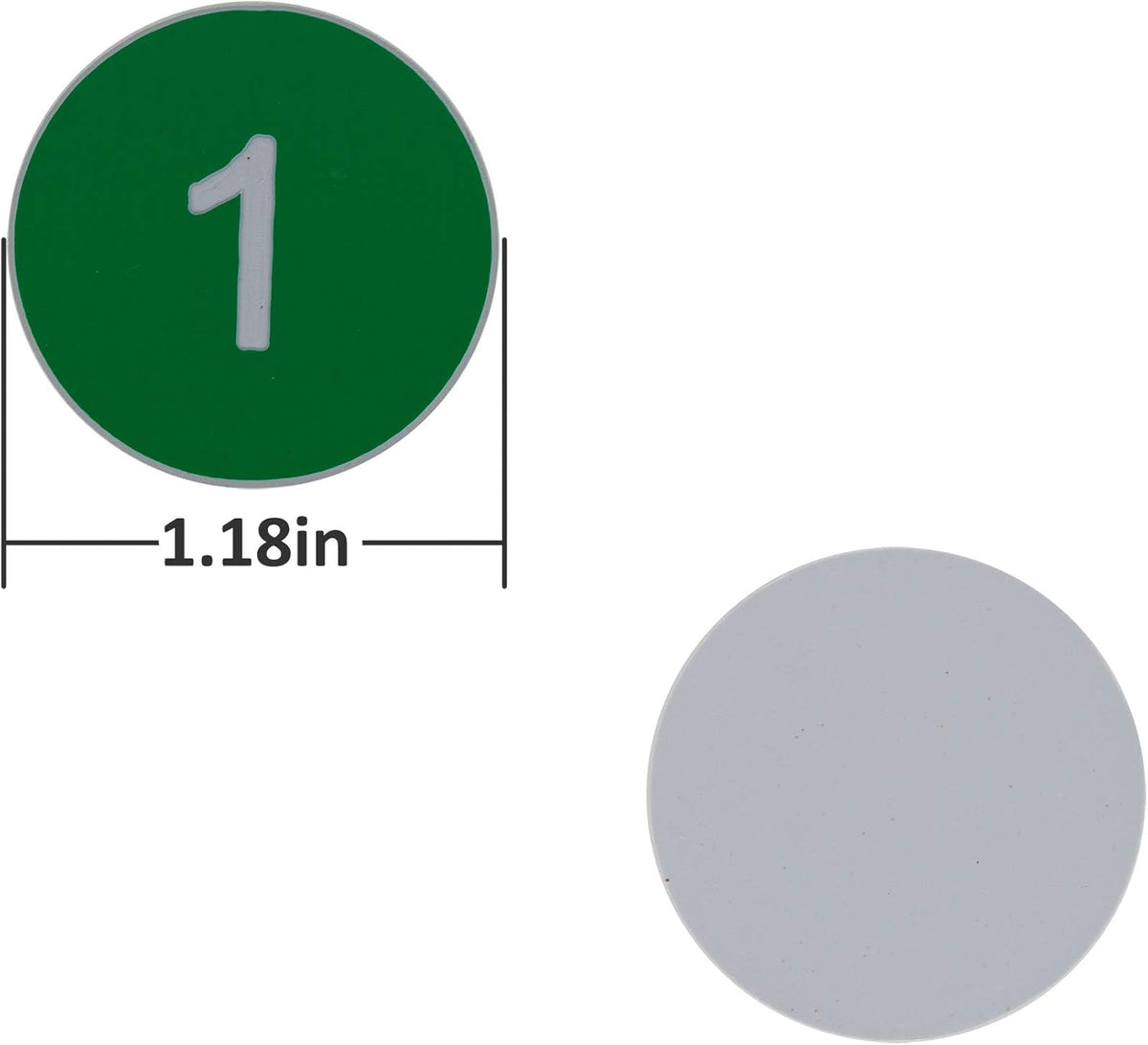 StayMax Plastic Number Tags Engraved Numbered Tags Without Hole (1-50, Green)