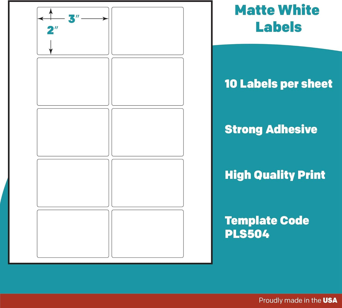 Premium Label Supply White Sticker Product/Shipping Labels – 3" x 2" – Laser/Inkjet Compatible – (10 per Sheet), 2000 Sheets – 20,000 Total Adhesive Labels