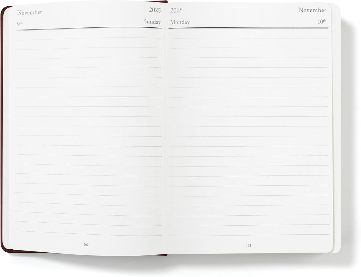 Wykeham's Executive 2025-26 Daily Journal Planner – Mid-Year Academic Diary (Personalized Conker, 8.5"×5.5")