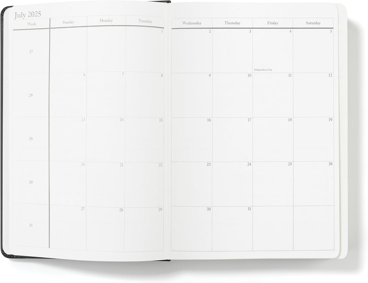 Wykeham's Executive 2025-26 Daily Journal Planner – Mid-Year Academic Diary (Personalized Black, 8.5"×5.5")