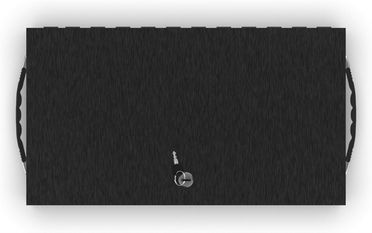 Fire Retardant Large Strong Box, Fits Legal Documents & More Flat, Steel Security Chest Lock Box, Fire Resistant to Safeguard Vitals, 0.43 Cubic Ft, 18" x 10" x 3.5" Interior, Black