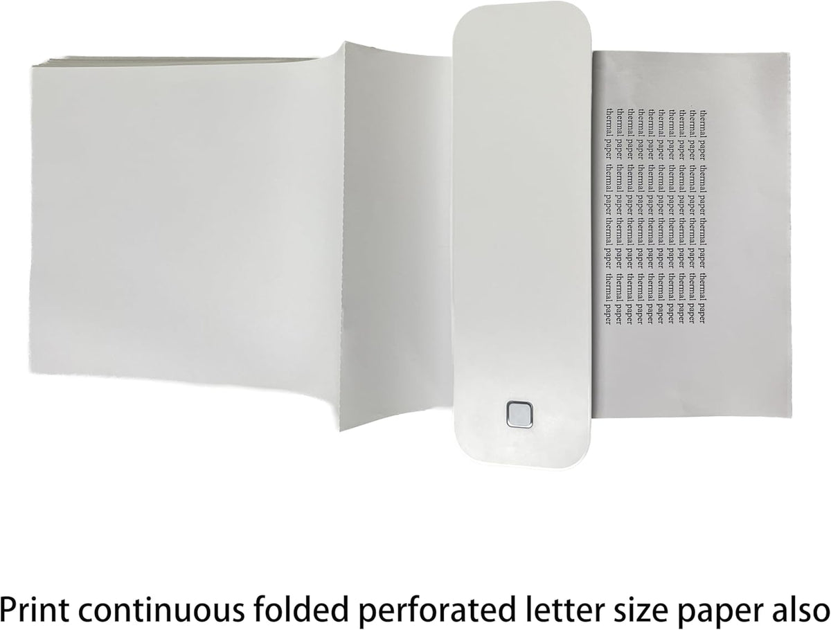 IOOIOO D210 Portable Printer, Wireless Inkless Bluetooth Thermal Printer for Tattoo Stencil Transfer Paper, for 8.5 x 11 Letter, A4 Rolled & Folded Thermal Paper (White, Without Carrying Case)