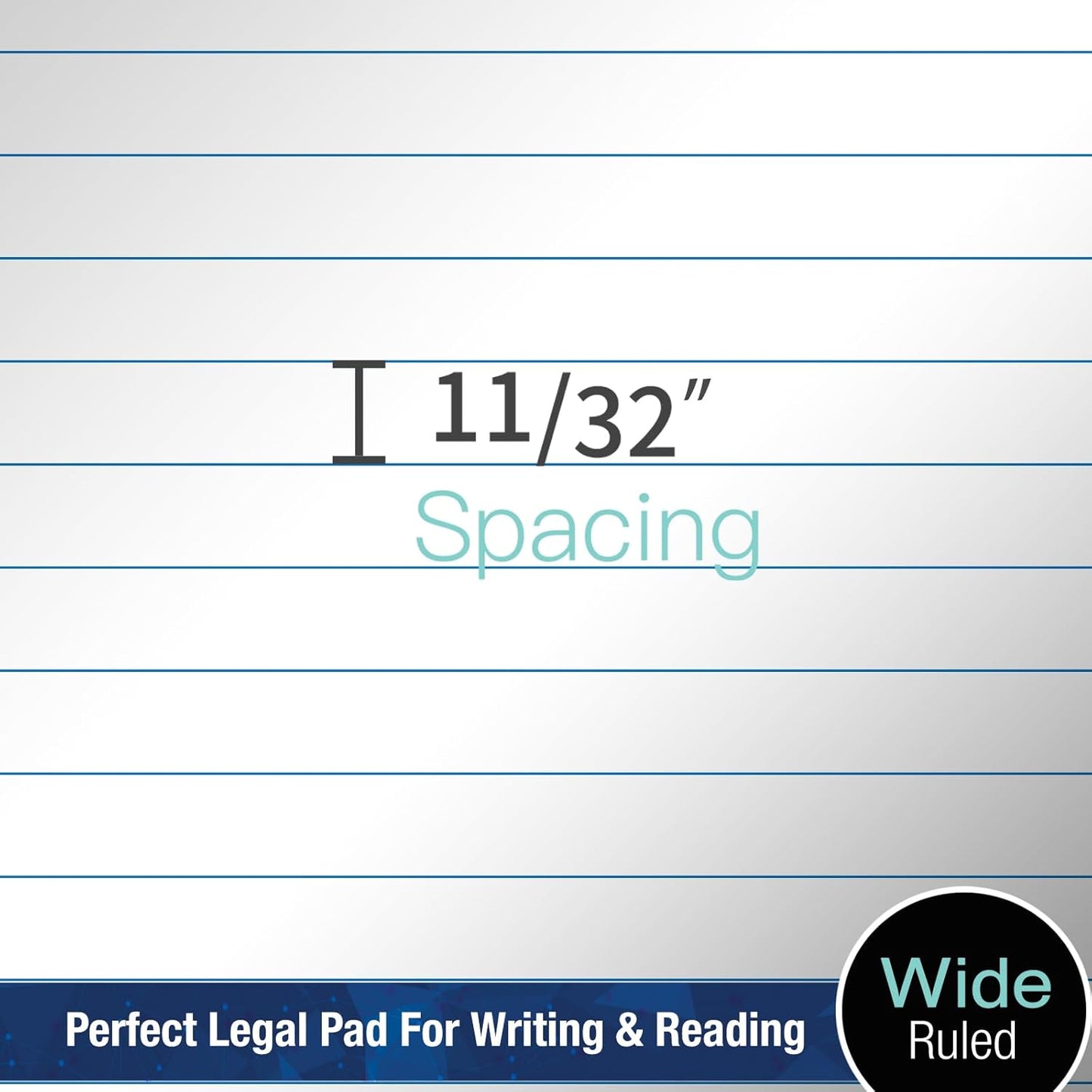 Woodlake Legal Pads 8.5 x 11 , 6 Pack, Wide Ruled Note Pad, Premium 60 GSM White Paper Pad, No Ink Bleed, Micro‑Perforated Notpad, Sturdy Chipboard Back, 50 Sheets/Pad,for School, Office & Home, Made in USA