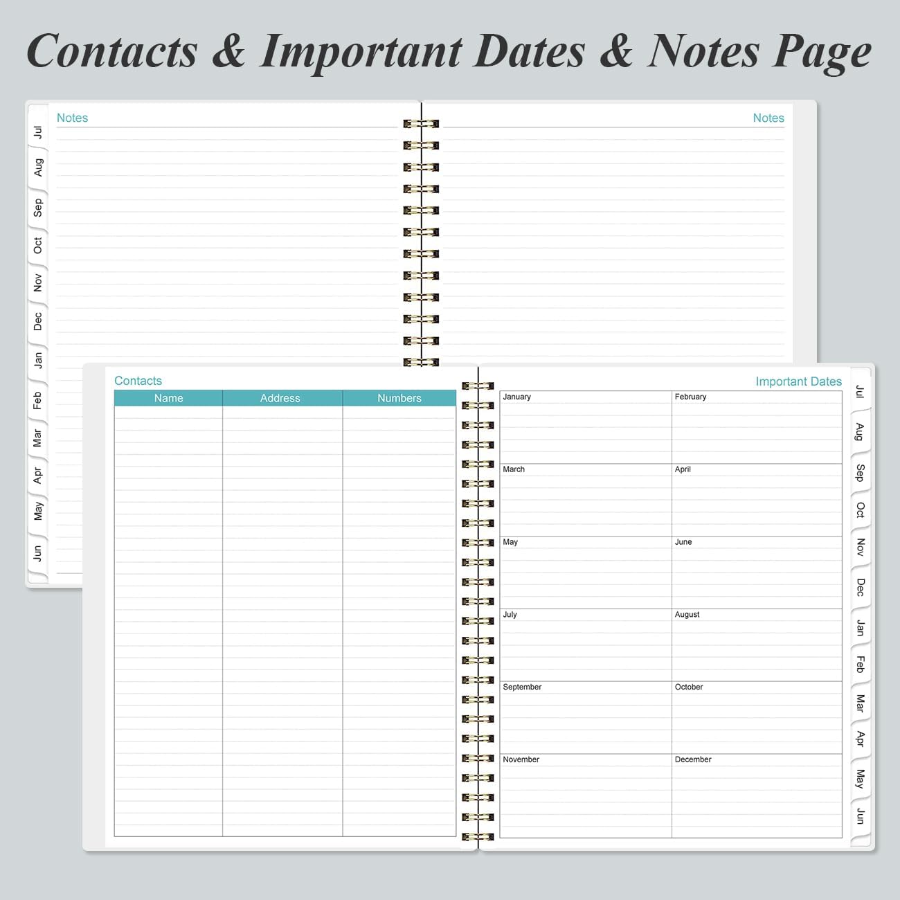 2025-2026 Planner - Academic Planner 2025-2026 from July 2025 to June 2026 with 12 Monthly Tabs, Flexible Cover, Inner Pocket, 8.5" x 11", Black