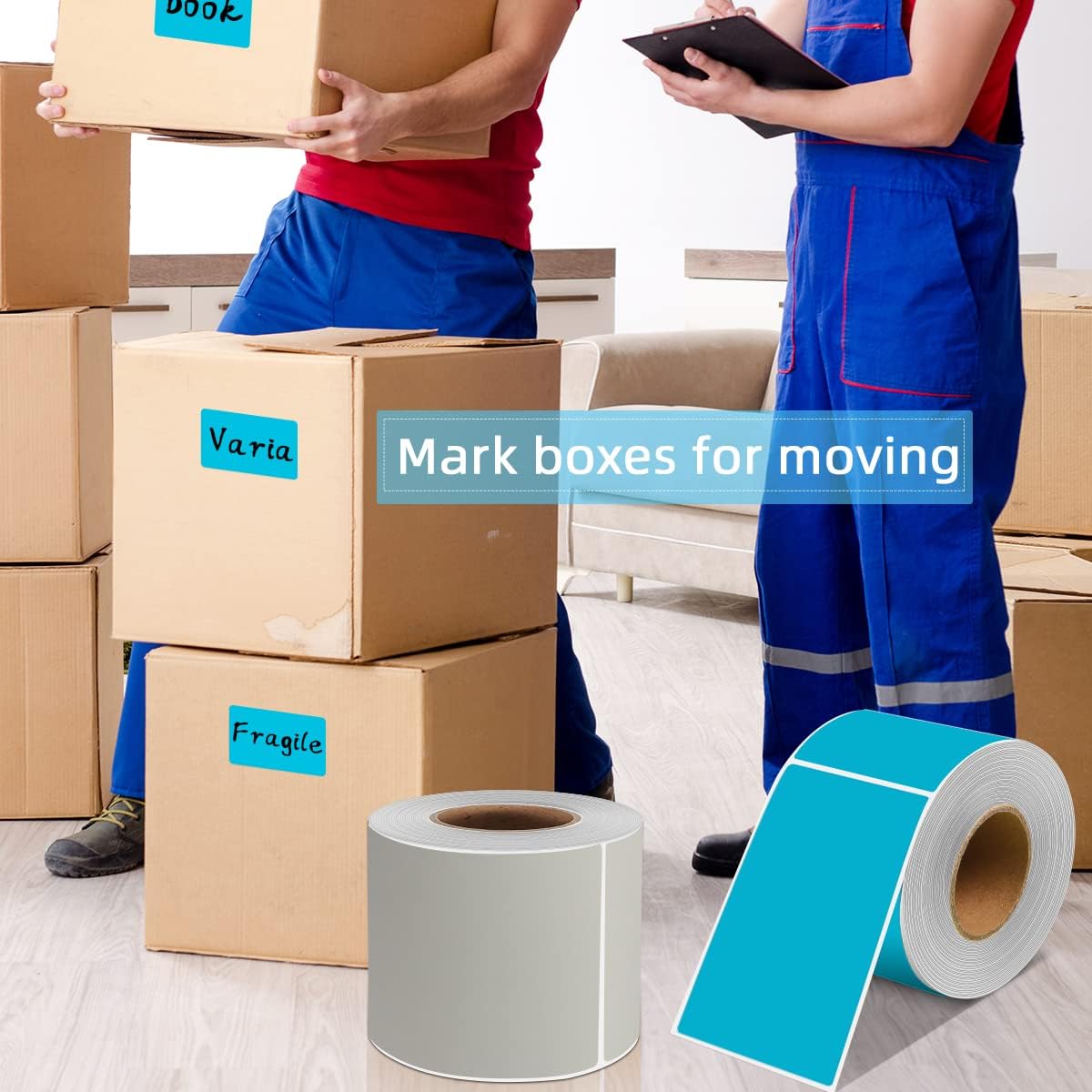 PARLAIM 3" x 5" Rectangle Adhesive Color Code Stickers,250 per Dispenser Box Roll Square Label Inventory Stickers Teal
