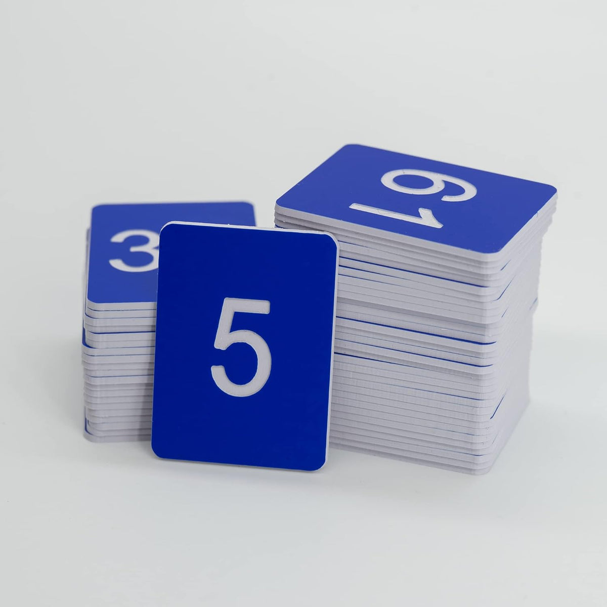 StayMax Rectangle Plastic Numbered Tags Number Disc Number Token (0-50, Blue)