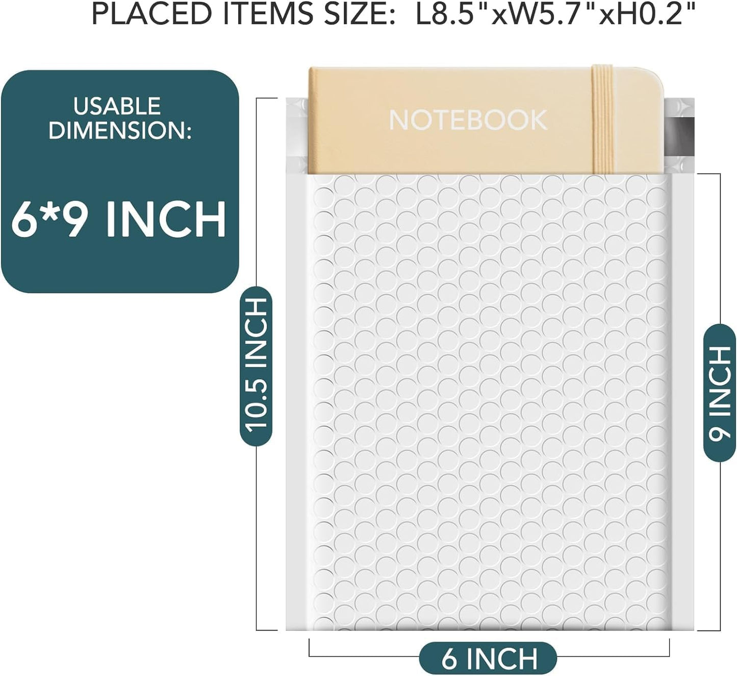 Metronic Bubble Mailers 6x10 Inch 600 Pack White Bubble Mailers Waterproof Padded Envelopes for Packaging, Shipping, Mailing, Small Business Supplies
