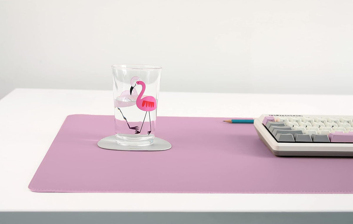 Dual-Sided Leather Desk Pad,Blotter for Laptop Computer,Mouse Pad,Writing,Drawing,Arts and Craft Mat (17"x35", Lilac)