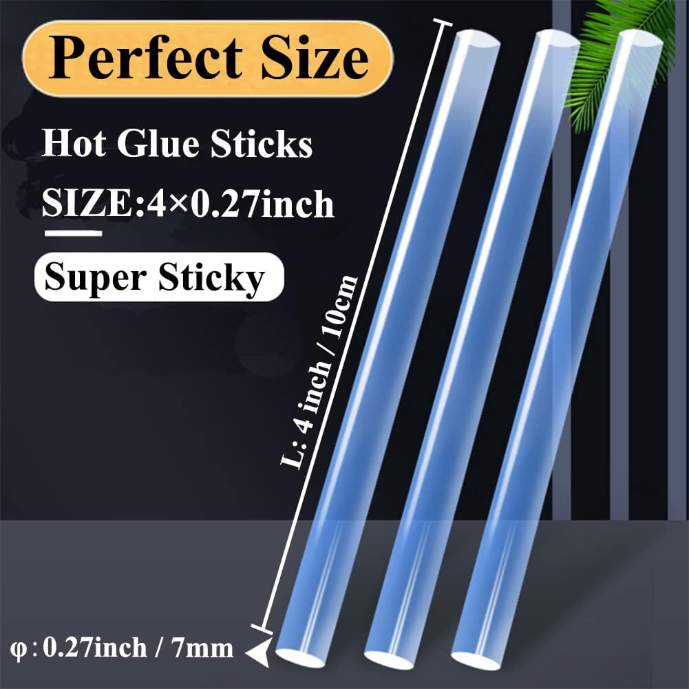 MONVICT 200 Pack Mini Hot Glue Gun Sticks with 4" Long 0.27” Diameter, Craft Hot Glue Pastes All Purpose Hot Melt Glue Sticks for Most Glue Guns, Clear Glue Sticks for DIY, Arts & Crafts