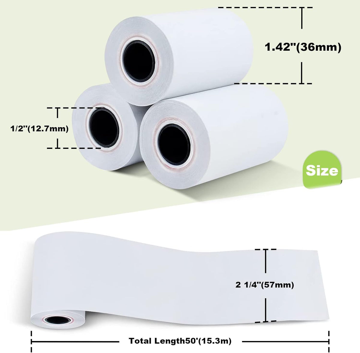 MFLABEL 2 1/4" x 50' Thermal Papers Cash Register POS Receipt Paper Credit Card Paper 2500 Rolls