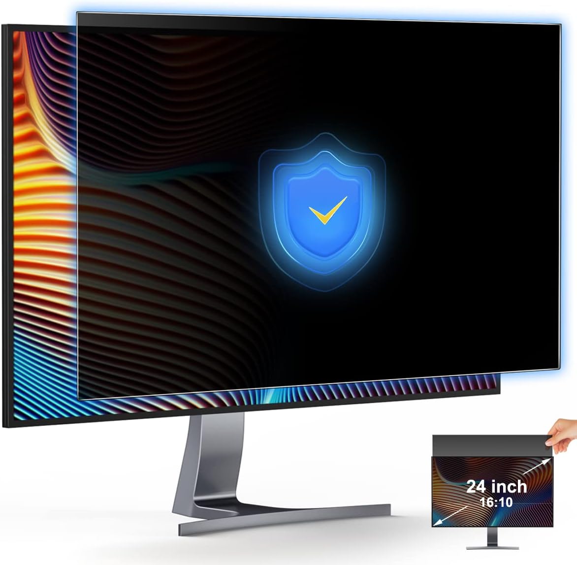[2-Pack] 24 Inch Privacy Screen for Monitor Computer Screen Privacy Filter for 16:10 Widescreen Monitor Desktop PC Monitor Privacy Film Monitor Privacy Shield and Anti-Glare Protector