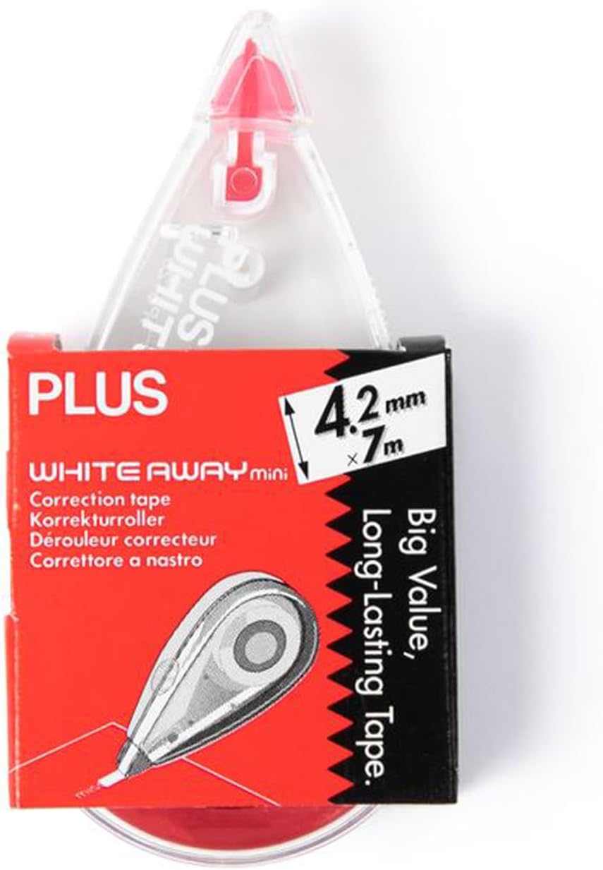 PLUS Precision Correction Tape 20-Pack – Smooth, Instant Coverage, No Drying Time – 5/32” Wide, 23 ft Long