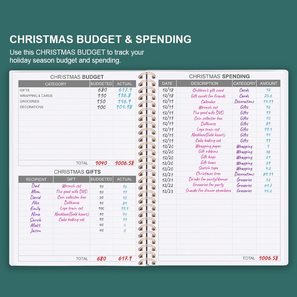 Budget Planner - Expense Tracker Notebook, 8" x 9.5" Budgeting Planner and Financial Planner Budget Book to Control Your Money. Large Size, Gold Leaf