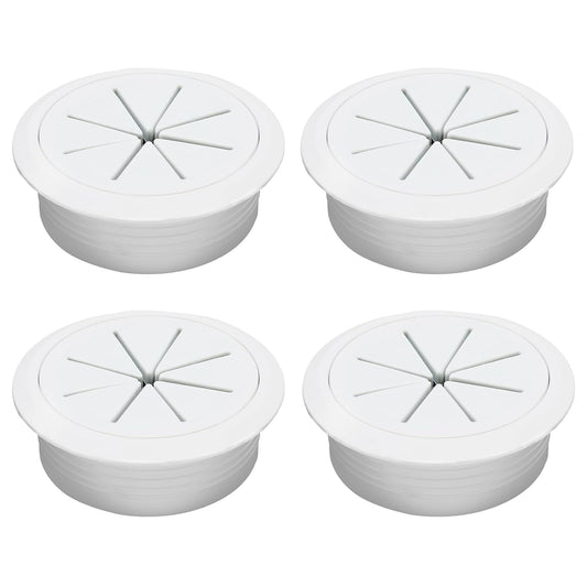 Desk Grommet 2" (50 mm), Desk Hole Cover for Cables White, Cable Grommet ABS Plastic, Desk Hole Grommet for Office and Home Table Cable, Detachable & Flexible Cable Cord Organizer-4 Pcs