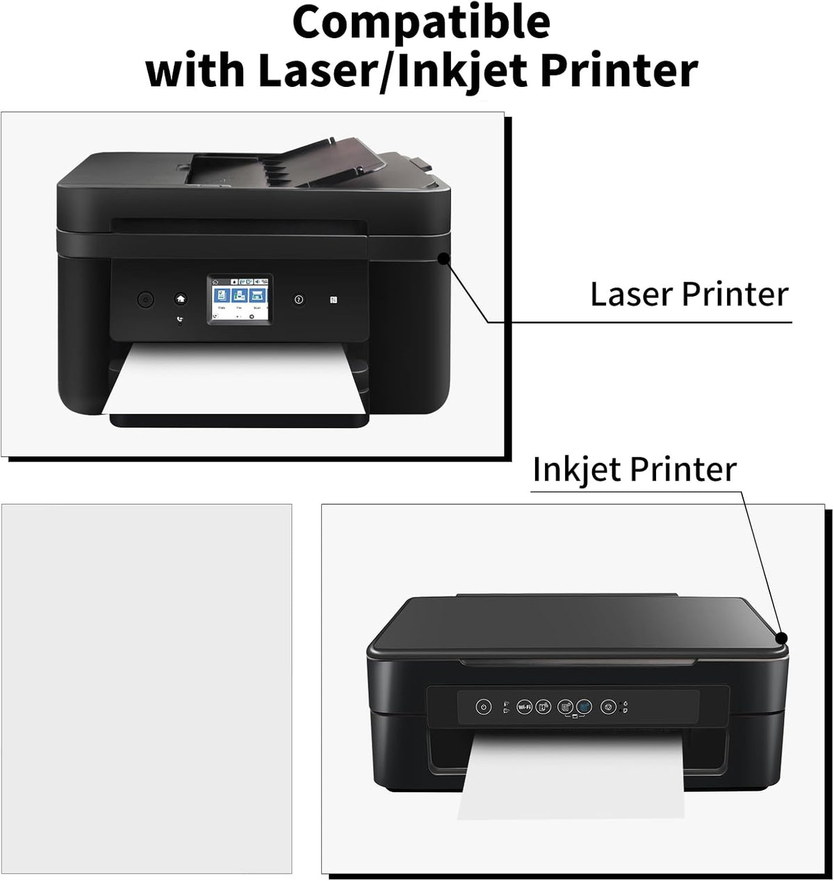 8.5" x 11" Full Sheet Label Sticker Paper for Laser & Inkjet Printers,Self Adhesive Full Page Shipping Labels,Printable White Matte Mailing Label Stickers(1500 Sheets,1500 Labels)