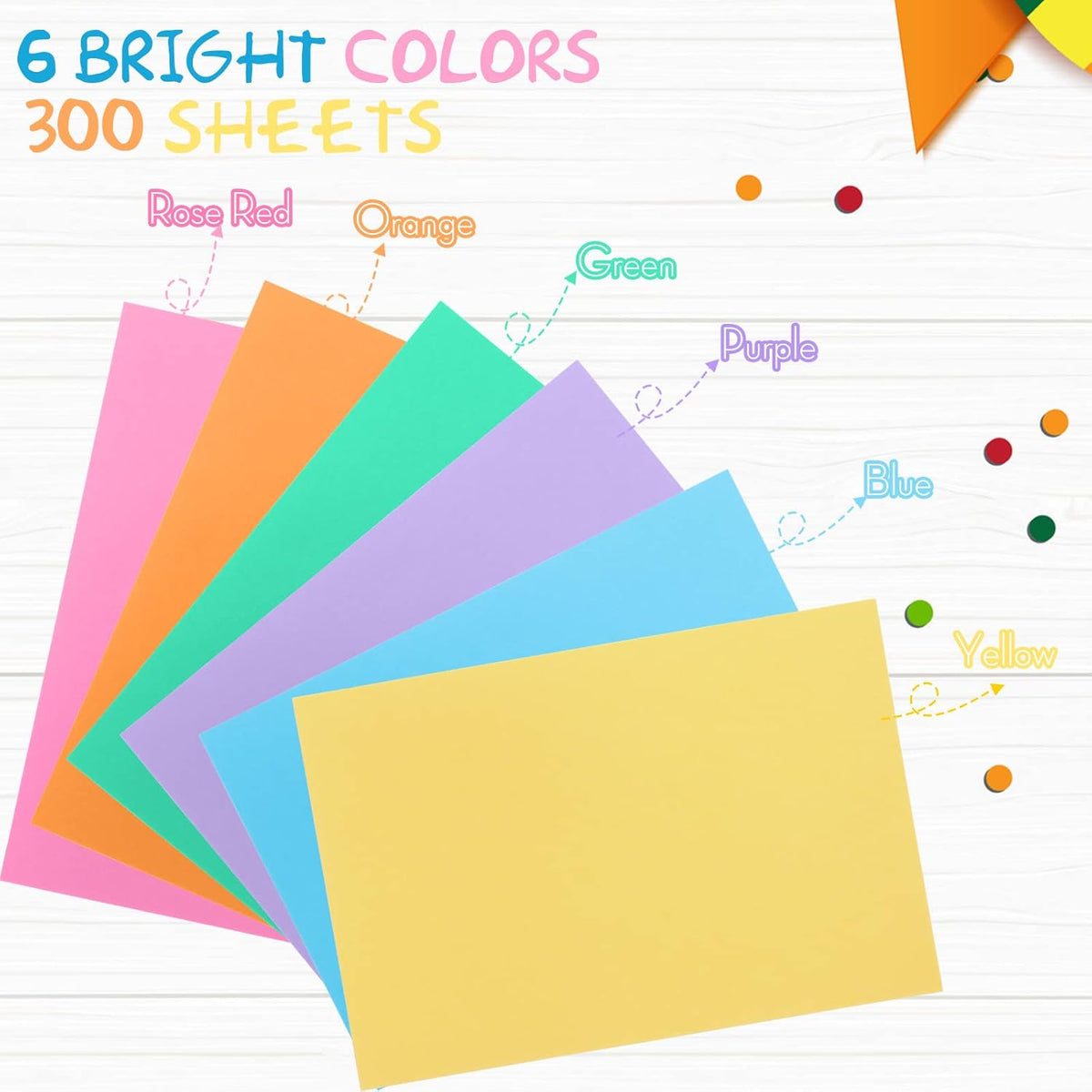 Fainne 300 Pcs Blank Index Cards 180 Gsm Thick Card Stock Assorted Color Neon Blank Flash Cards Colorful Study Notecards for Organizing(4 x 6 Inch,Bright Colors)