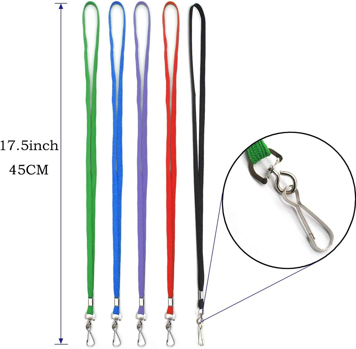 Beebel Lanyard 50PCS Lanyards with Swivel Hook clips for ID Name Badge Holder (Red)