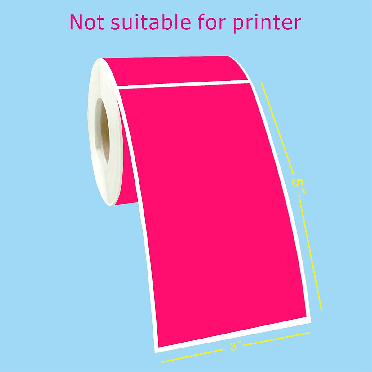 PARLAIM 3 X 5 Inch Rectangle Adhesive Color Coding Stickers,Square Colorful Inventory Stickers -250 Per Dispenser Box (Fluorescent Pink)
