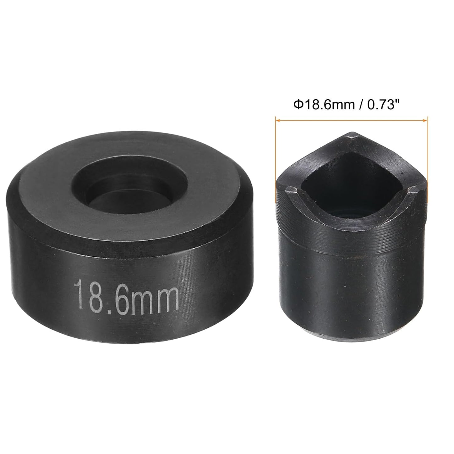 HARFINGTON Sheet Metal Punch Hole Punch 18.6mm Bearing Steel Precise Cutting Manual Knockout Kit with External Hex Shank for Metal Steel Plate Sink Stainless Steel, Black