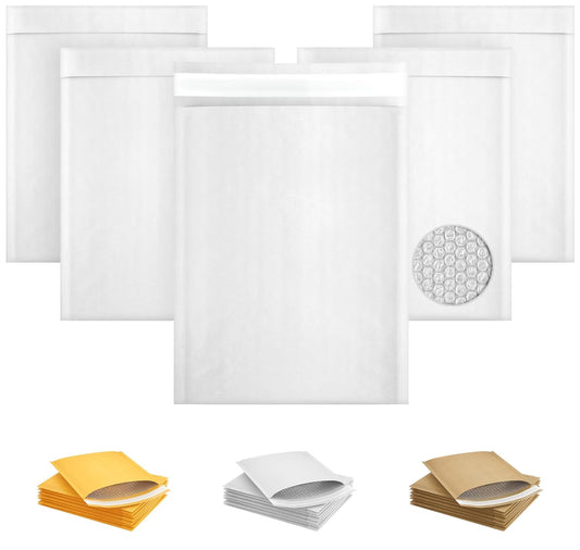 White Kraft Bubble Mailer Envelopes, 6 x 9 Inches. 500 Pack Mail Padded Envelopes Self Seal. Waterproof Kraft Bubble Mailers. Tear-Resistant Mailing Envelope Padded. Sturdy Paper Mailer