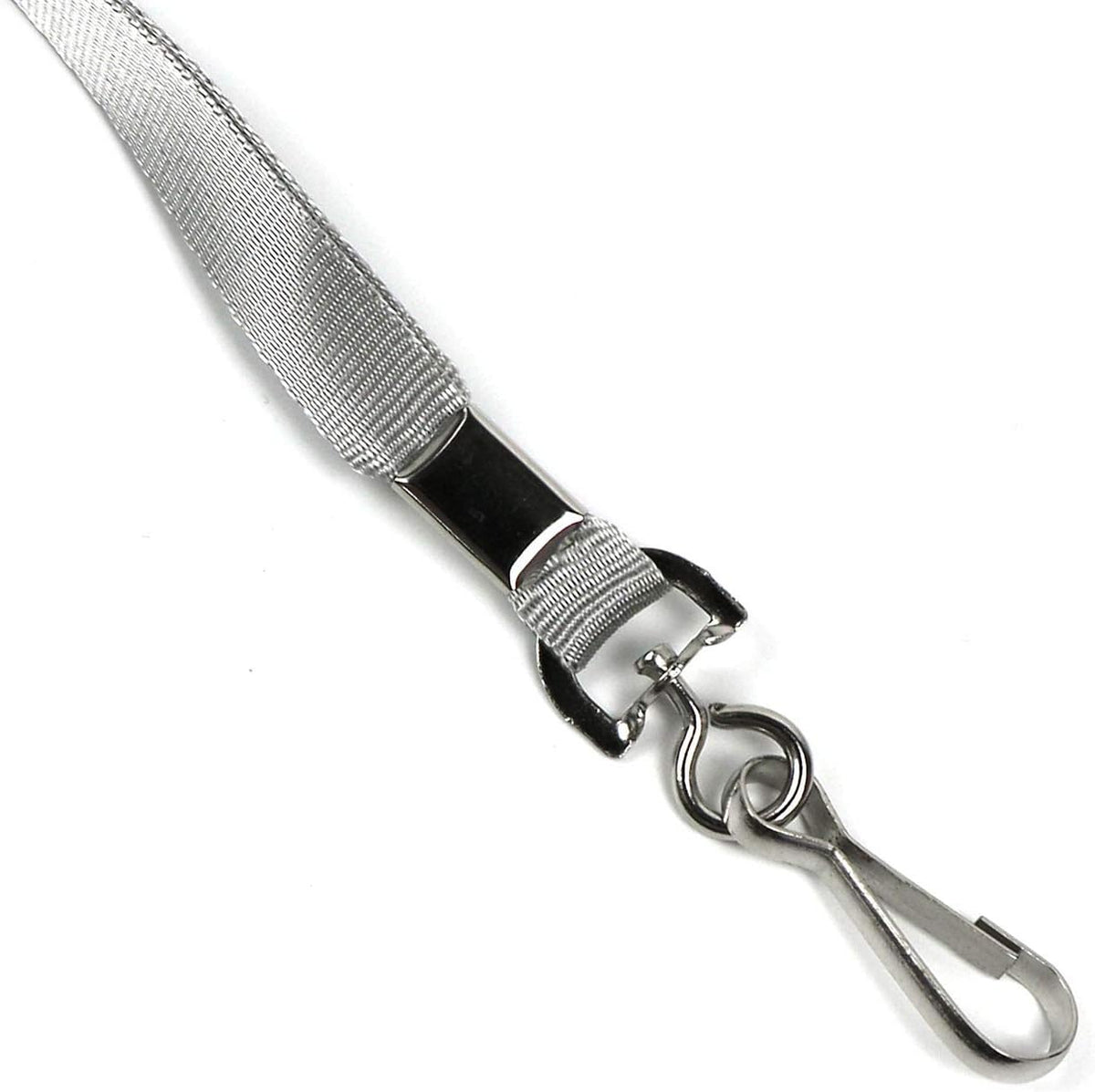 Beebel Grey Lanyard Bulk Lanyards for Id Badges Flat Lanyard with Badge Clip Swivel Hook 100 Pack