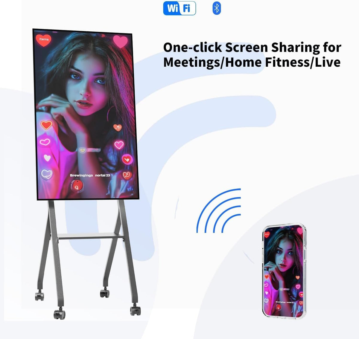 TIBURN FLIP HUB 55" S2 Android 13.0 4K UHD Rotating Smart Board | Digital whiteboard, Ideal for Hybrid Work, Interative Conference and Classroom Electronic Presentation Board with Flip Mobile Stand