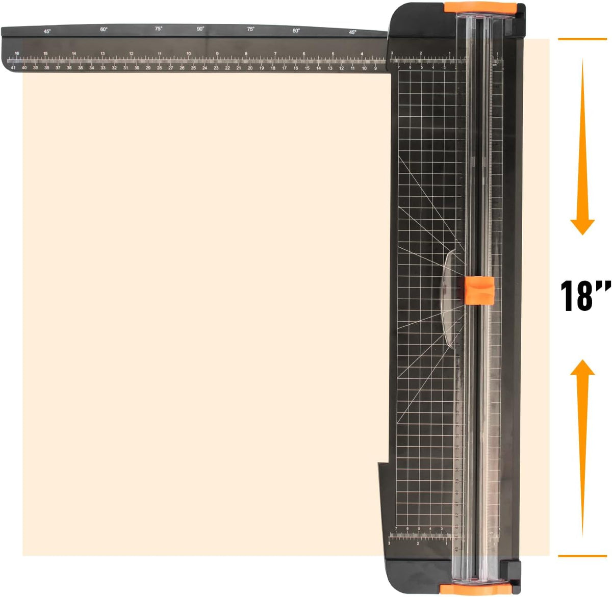 ZEQUAN Paper Cutter 18 inch, 18" Cut Length Large Paper Trimmer Slider for Craft Scrapbooking Cardstock, 3pcs Blade