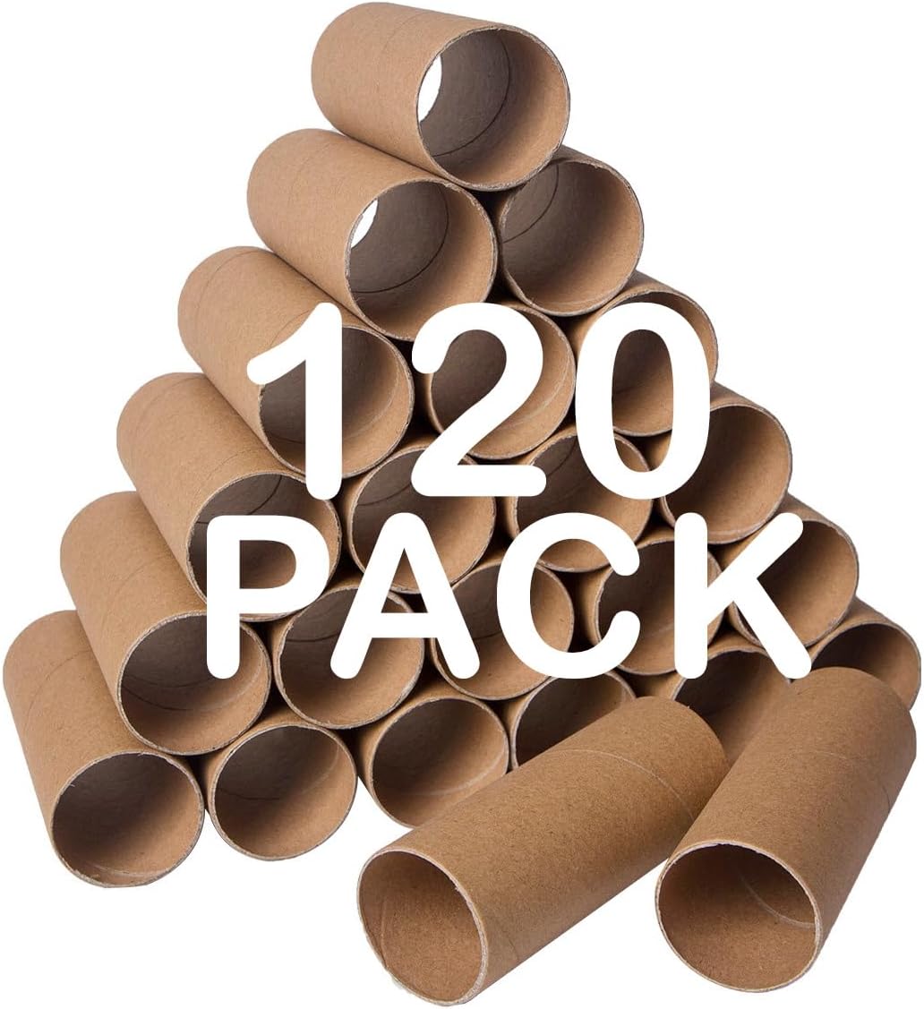 120 Pack Thick Cardboard Tubes For Crafts - Craft Rolls - Round Cardboard Tubes - Craft Tubes - Toilet Paper Rolls Crafts - Paper Tube For Crafts - Craft Round Tubes 1.57 x 3.9 Inches - Brown