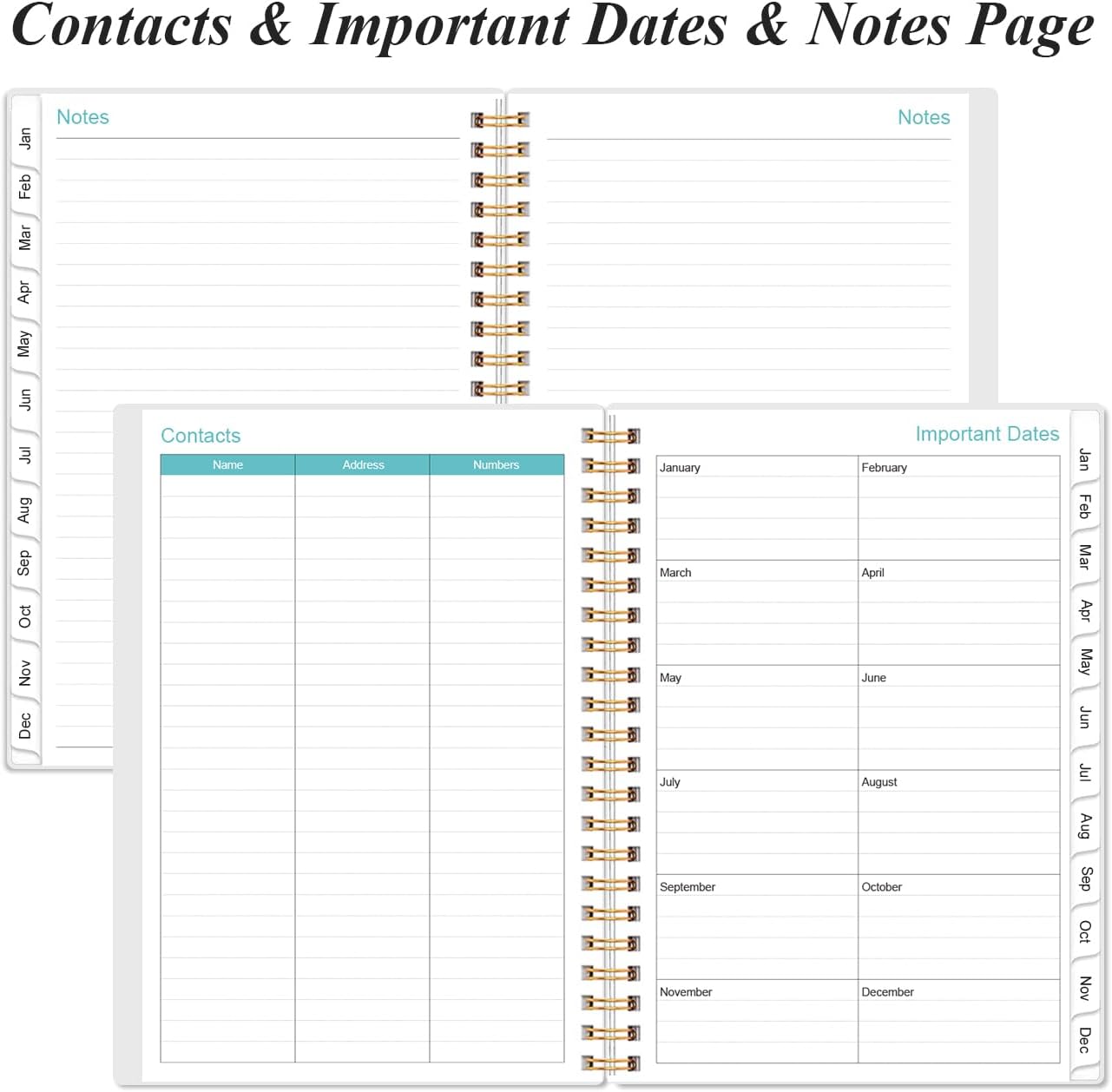 2026 Planner - Planner 2026 from January 2026 - December 2026, Weekly & Monthly Planner Spiral Bound with 12 Monthly Tabs, Inner Pocket, 6.4" x 8.5", Flower-A