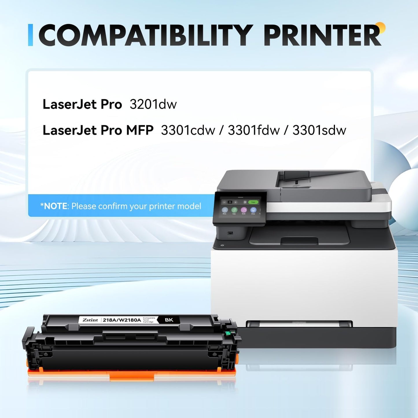 218A Toner Cartridge 4-Pack High Yield with Chip Replacement for HP 218A 218X Toner Cartridge Compatible with HP Color Laserjet Pro MFP 3301cdw 3301fdw 3301sdw Pro 3201dw Printer W2180A Ink (B/C/Y/M)