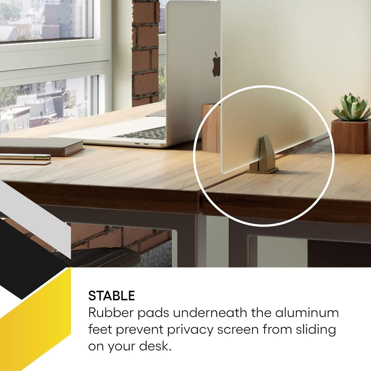OBEX Acrylic Free Standing Screen, Divider for Desk Privacy Home & Office Partitions for Table Top Workstation, Portable Cubicle Panel for Work, 24" x 24", Frosted