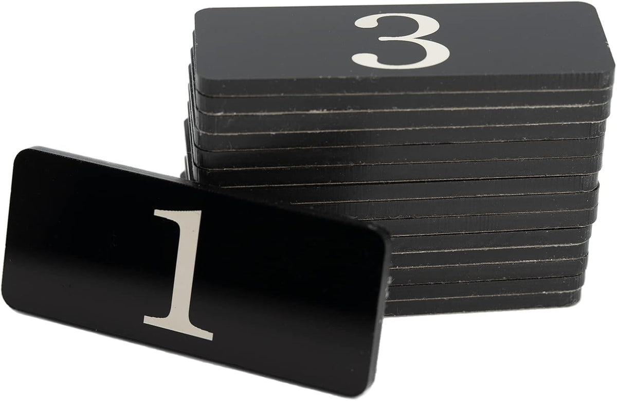 StayMax Plastic Rectangle Locker Numbered Sticker Room Number Table Number (1-50, Black)
