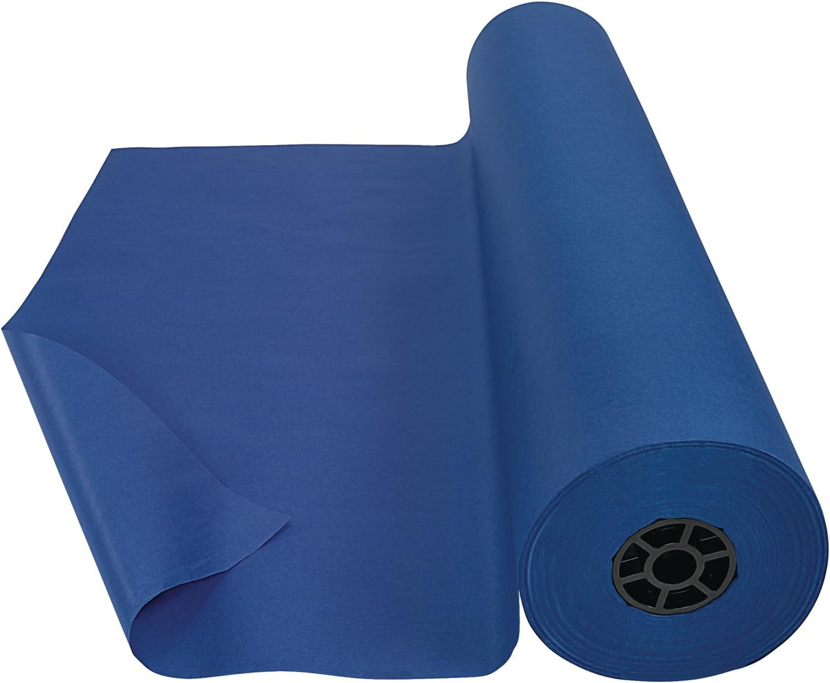 Colorations Arts and Crafts Paper Roll - 36" x 1000', Dark Blue , Dual Surface, Markers, Finger Paints, Painting, Watercolors, Acrylic Paints, Wall Art, Bulletin Board Paper, Kids Crafts
