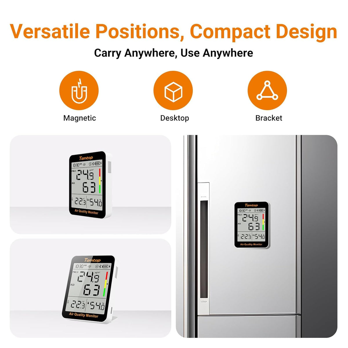 Temtop Smart Indoor Thermometer S1+, Accurate Temperature & Humidity Measurement, Real-Time PM2.5 AQI Display, Digital Hygrometer for Home, Office, or School, App Connectivity, 60-Day Battery Life