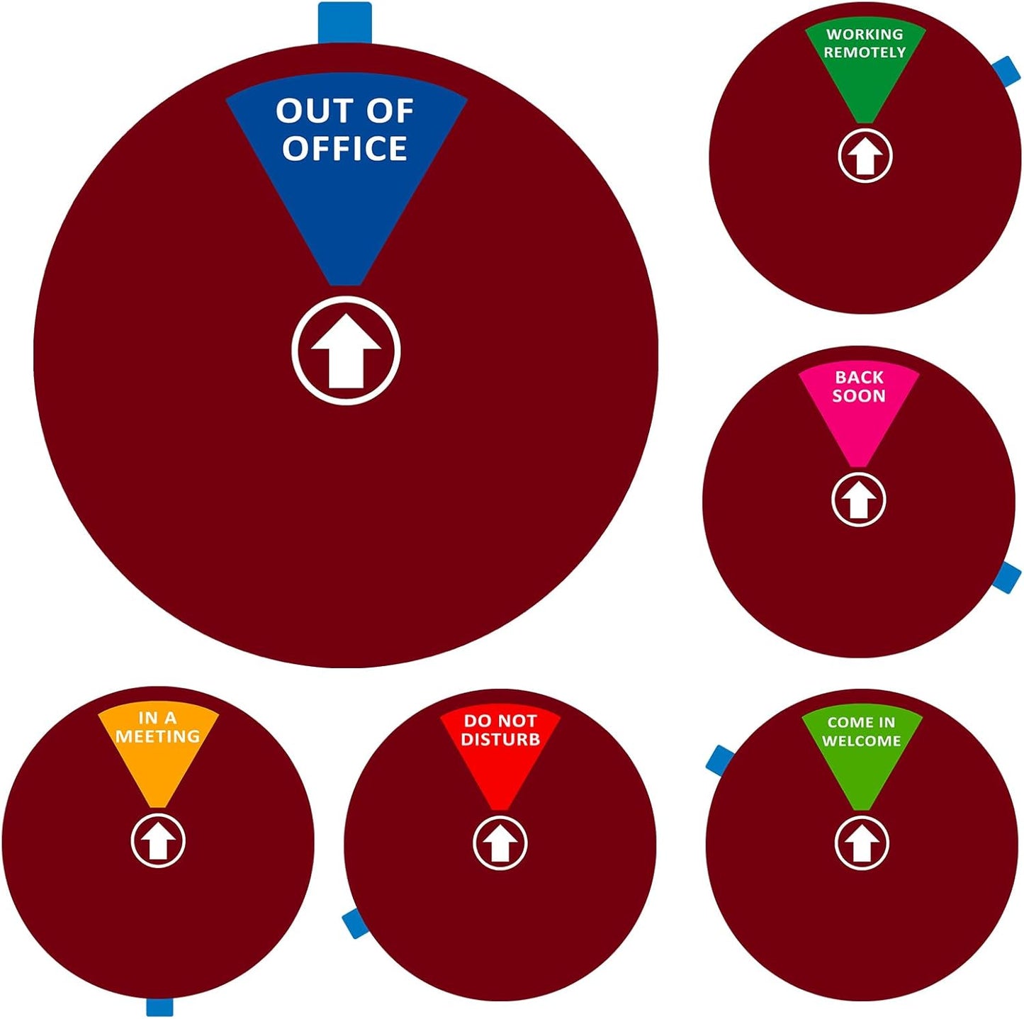 Office Door Sign,Do Not Disturb/Come in Welcome/Out of Office/in a Meeting/Back Soon/Working Remotely Sign, Privacy Door Indicator That Lets Others Know Whether You're Available Or Not (6inch,Brown)