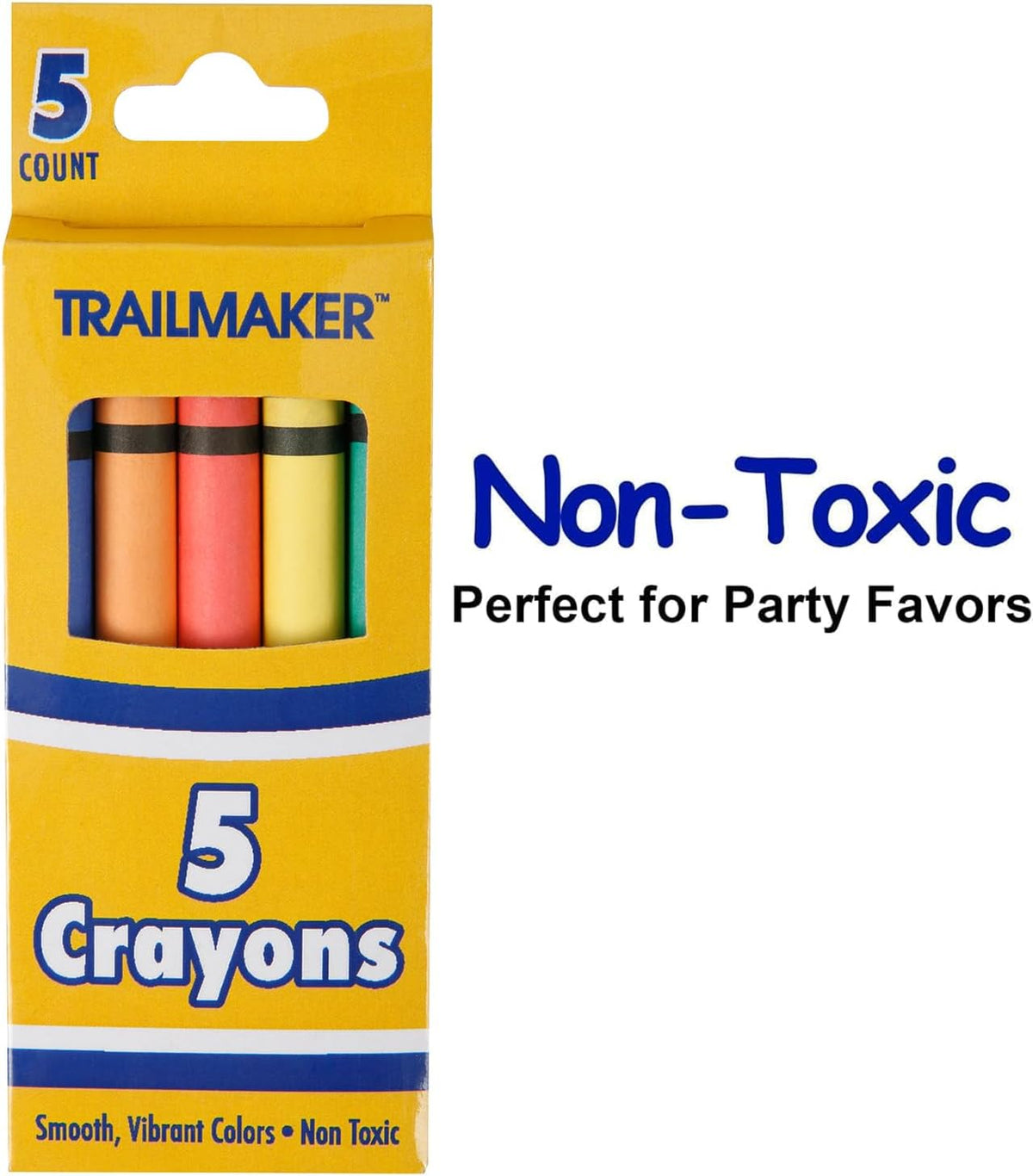Trail maker Wholesale Bright Wax Coloring Crayons in Bulk 96 Pack Crayons, 5 Per Box in Assorted Bundle Art Sets (96 Pack)