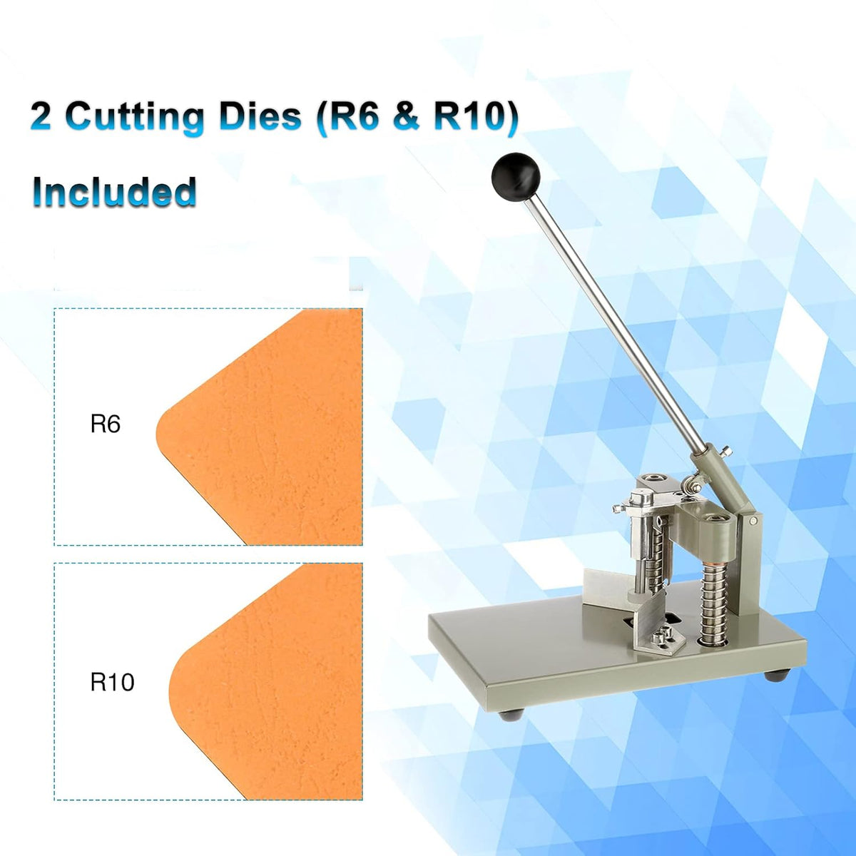 IRONWALLS Corner Rounder Cutter Machine, R6mm R10mm 1.2”/ 30mm Thickness Heavy Duty Paper Corner Cutter Punch with Paper Holding Device, Steel Metal Commercial Corner Punch for Office Business