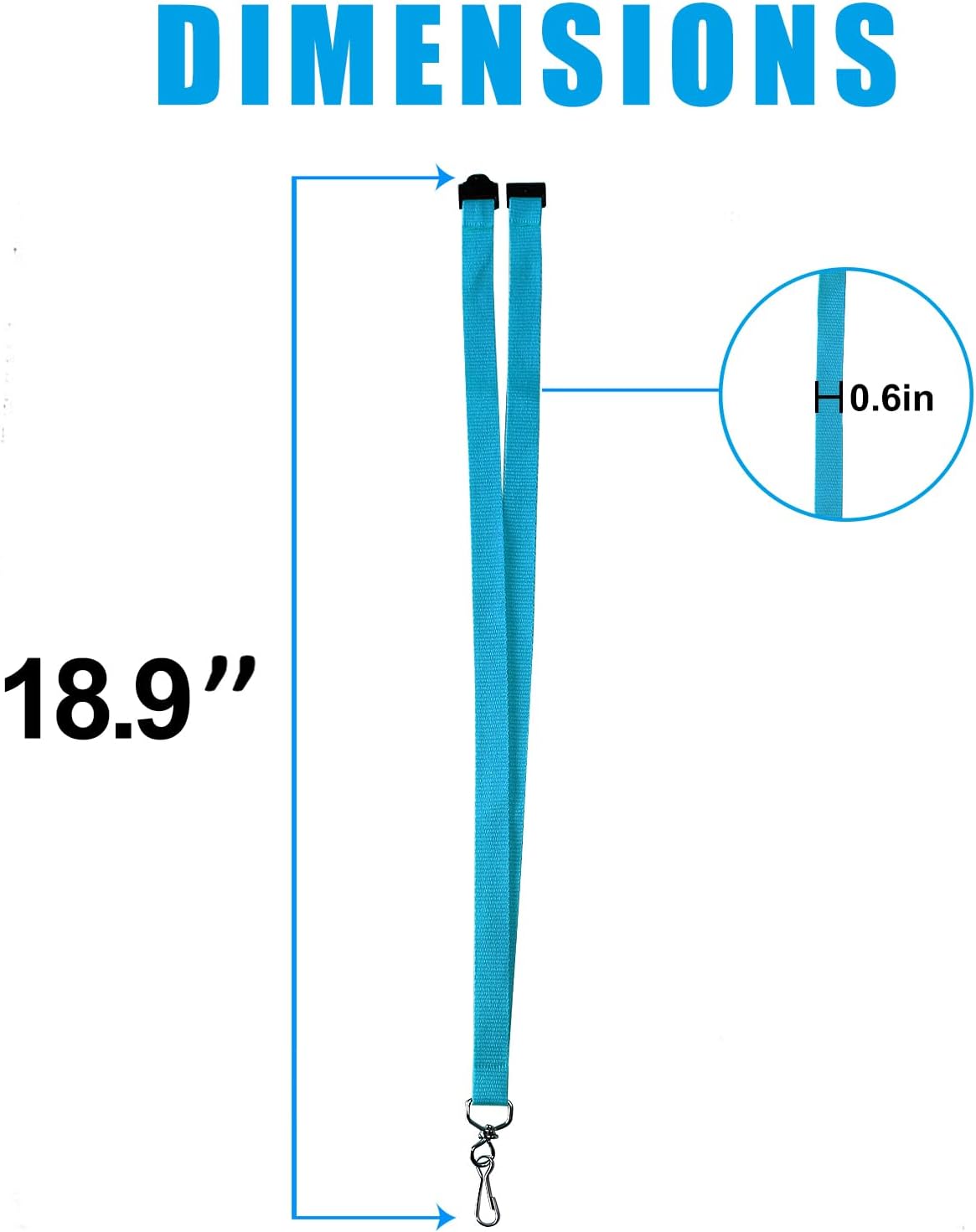 33 Pcs Breakaway Lanyards with Swivel J Hook Premium Bulk Flat Safety Lanyards for ID Badges, Schools, Students, Coaches, Festivals, Volunteers and Team Activities (Light Blue)