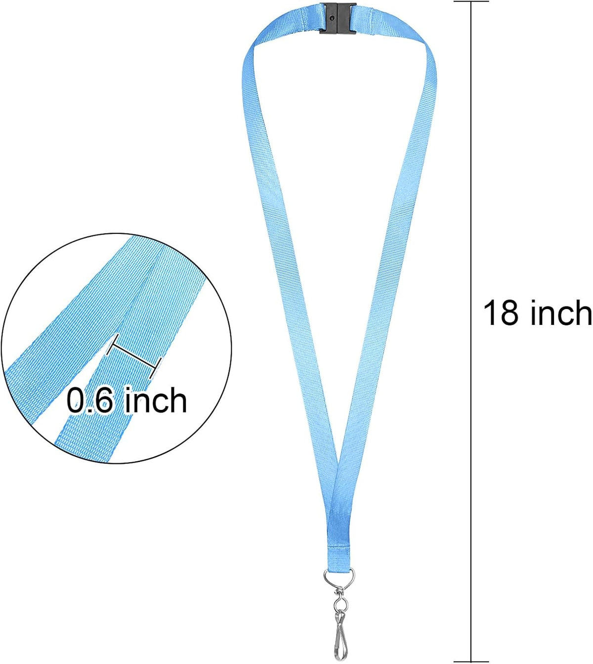 DE Breakaway Lanyards for Id Badges,Teacher Lanyard with with J-Hook Bulk Flat Lanyards for Name tag ID Badges Holder