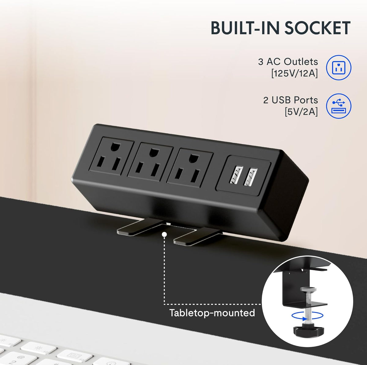 FLEXISPOT EN2 Whole-Piece Standing Desk with Clamp Power Strip, 55 x 28 Electric Stand Up Height Adjustable Desk with Cable Management (Black Frame + 55" Rustic Brown Desktop, 2 Packages)