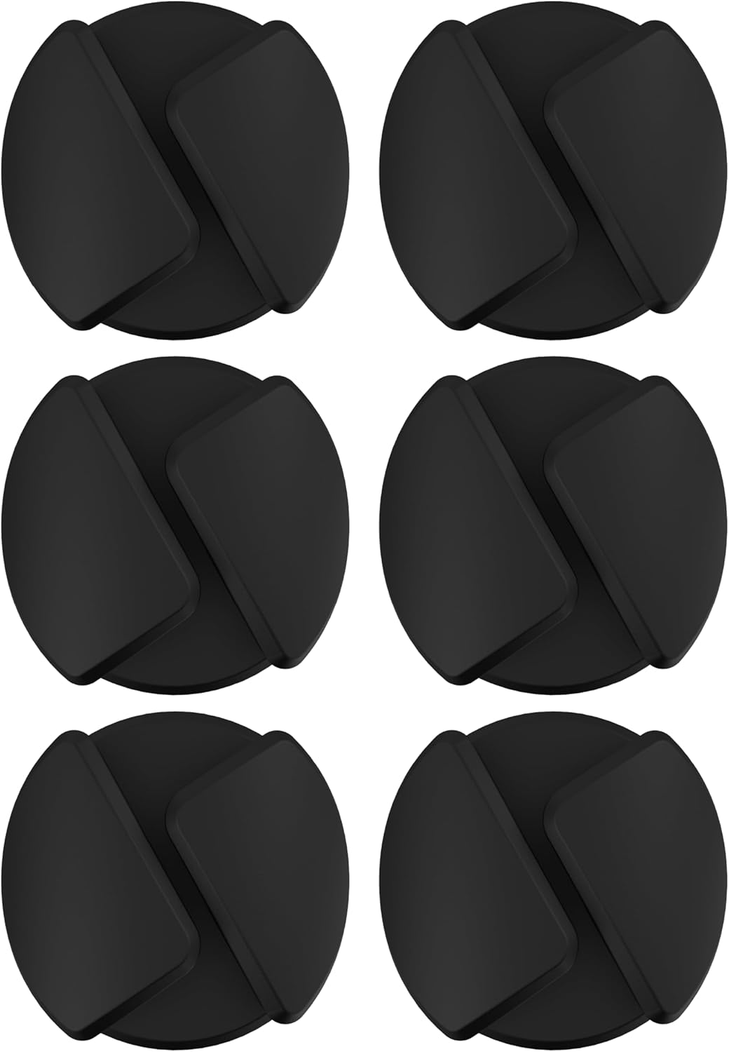 Scosche CMAR-6PKRP Cable Management Kit, 6-Pack of Black Adhesive Cable Clips for Phone Charging Cables, Charger Cords, Wire Organizer and Cord Holders for Desk, Nightstand, Car, Home, Computer