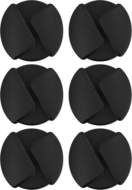 Scosche CMAR-6PKRP Cable Management Kit, 6-Pack of Black Adhesive Cable Clips for Phone Charging Cables, Charger Cords, Wire Organizer and Cord Holders for Desk, Nightstand, Car, Home, Computer