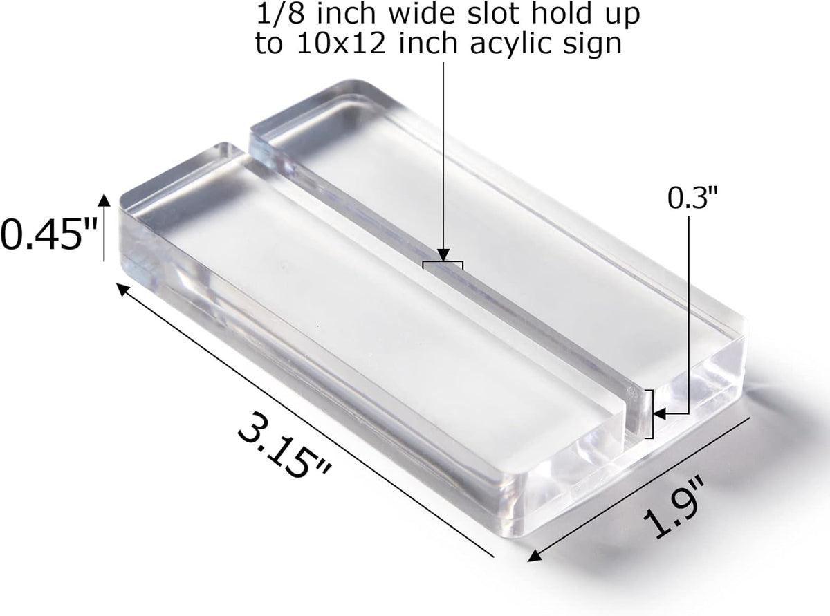 Acrylic Sign Holders, 20 PCS Clear Place Card Holders with Card Slot, Table Numbers Display Stands, for Wedding/Menu/Meeting/Table Numbers
