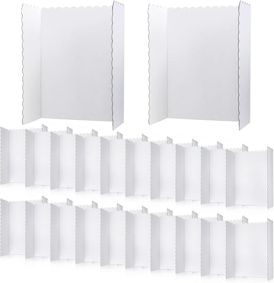24 Pcs 24 x 36 Inch Trifold Poster Display Boards White for Science Fair Presentation Projects Photo Exhibition Display Tri fold Board Foldable Paperboard for School Supplies Bulk Business