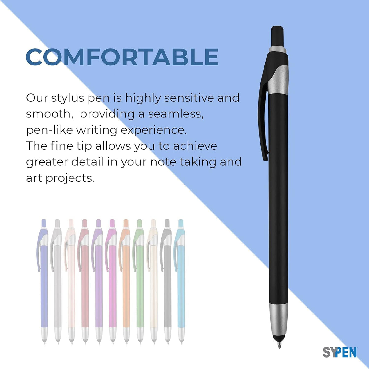 Personalized With your Custom Logo or Text Pens-Pack of 450- for Marketing, Parties, and Events, 2 in 1 Capacitive Stylus & Ballpoint Pen Compatible With Touchscreen Devices, Blue Ink, Green Pens
