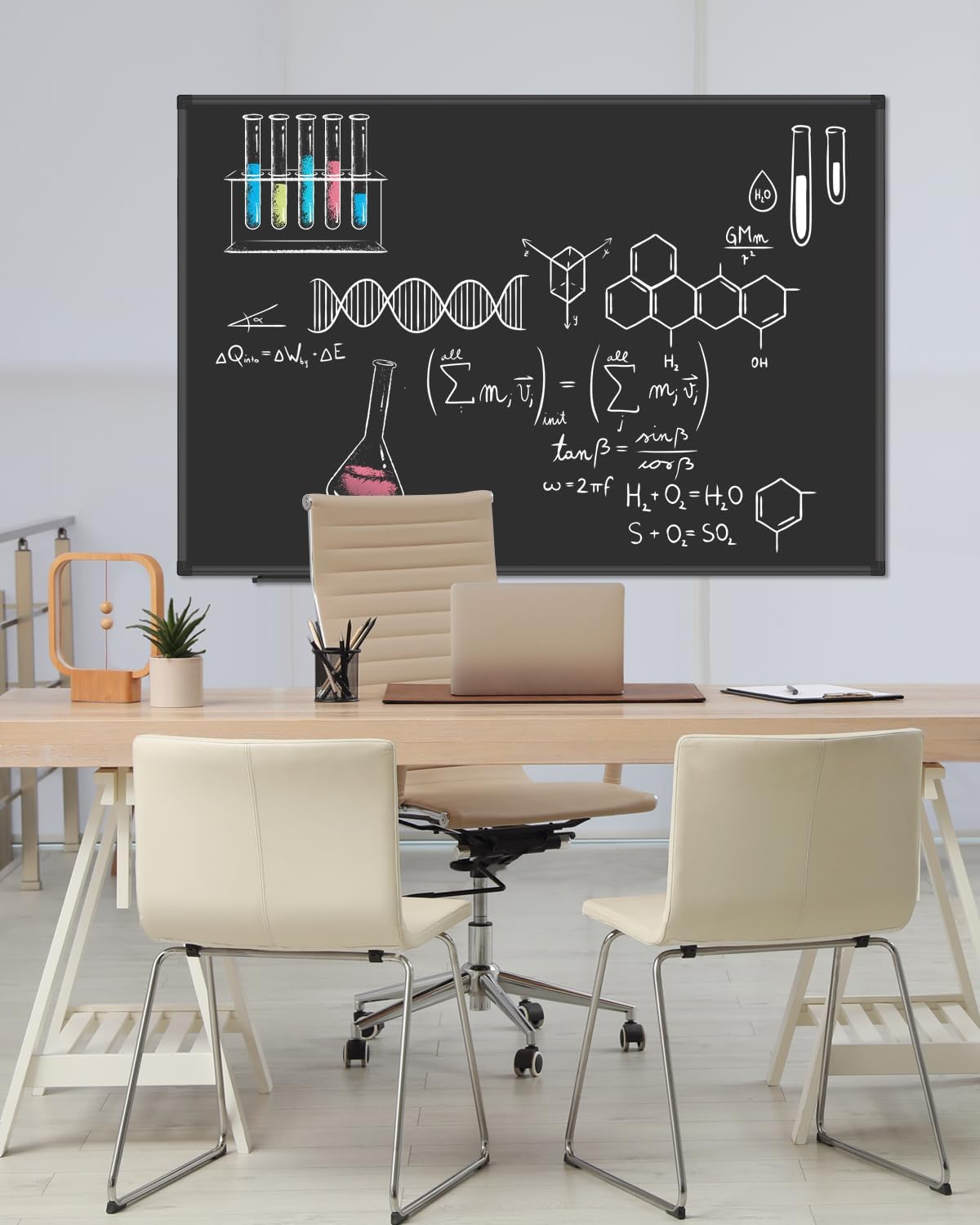 XBoard Magnetic Chalkboard Blackboard 36 x 24, Chalkboard Signs with Black Aluminium Frame, Pin Collections