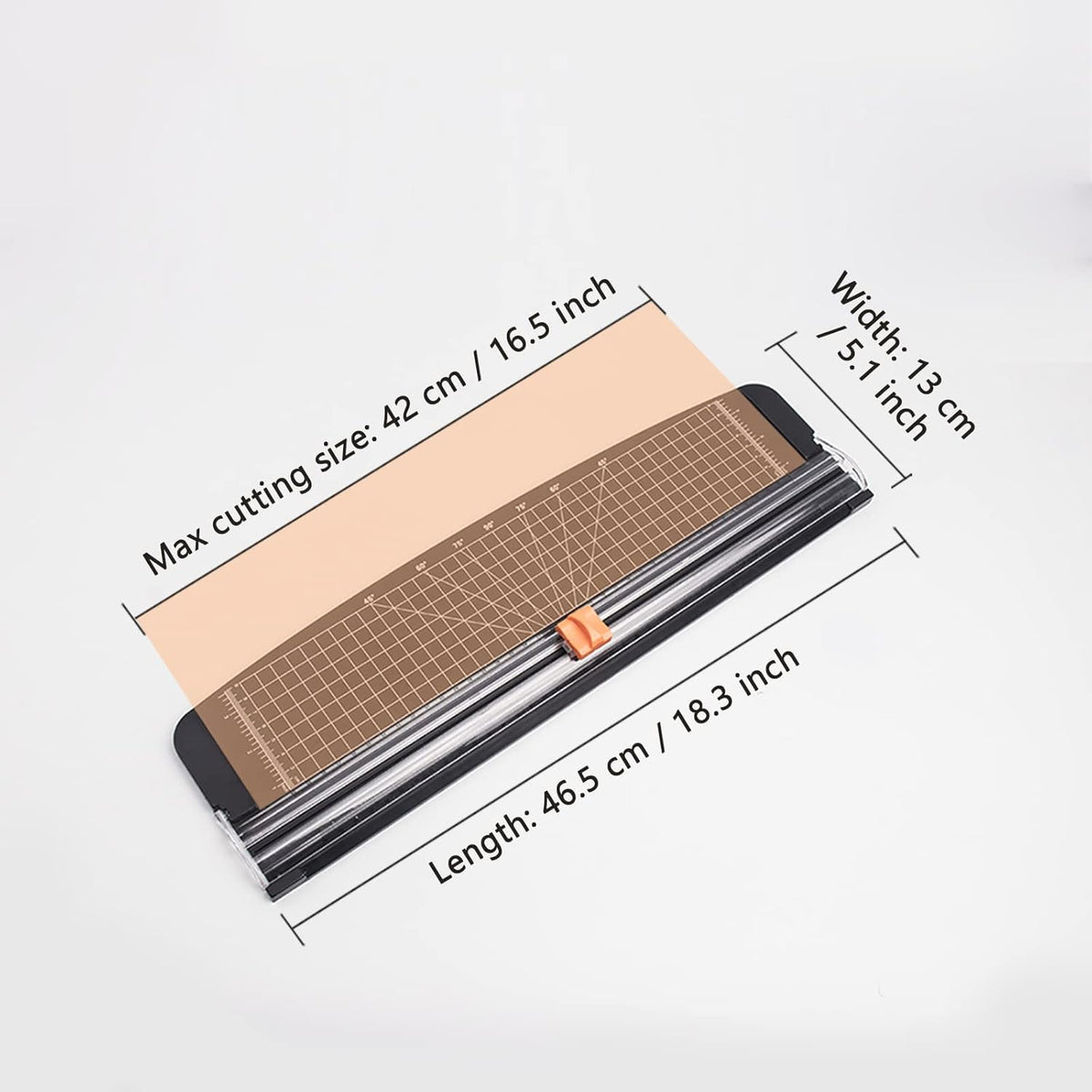 ZEQUAN A3 Paper Cutter Slider Portable Trimmer - 18 Inch Paper Trimmer for Scrapbooking, Max. Cutting Length 16.5 Inch Craft Paper Cutter 10 Sheet Copy Paper Capacity
