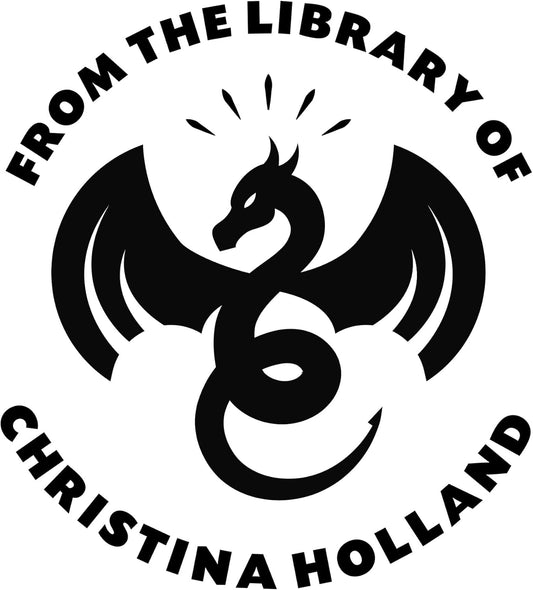 from The Library of Embossers & Stamps for Fantasy Book Readers | Custom Embosser | Custom Stamp | Ex Libris | Elevate Your Fantasy Collection of Stories and Novels (Design 5, Self-Inking Stamp)